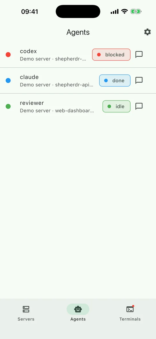 Agent status list